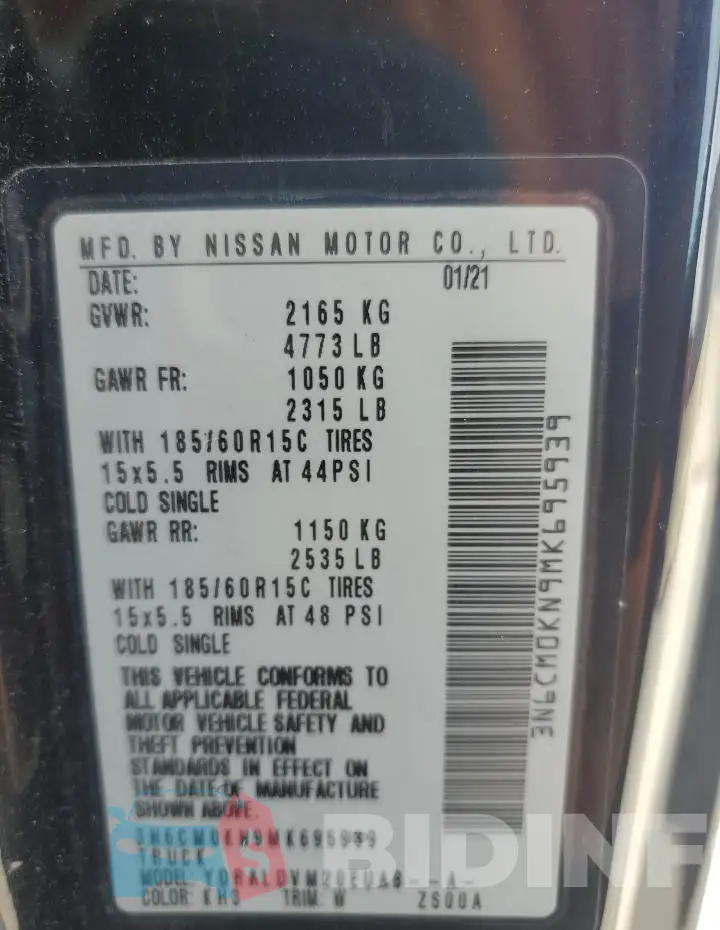 3N6CM0KN9MK695939 Photo# 14
