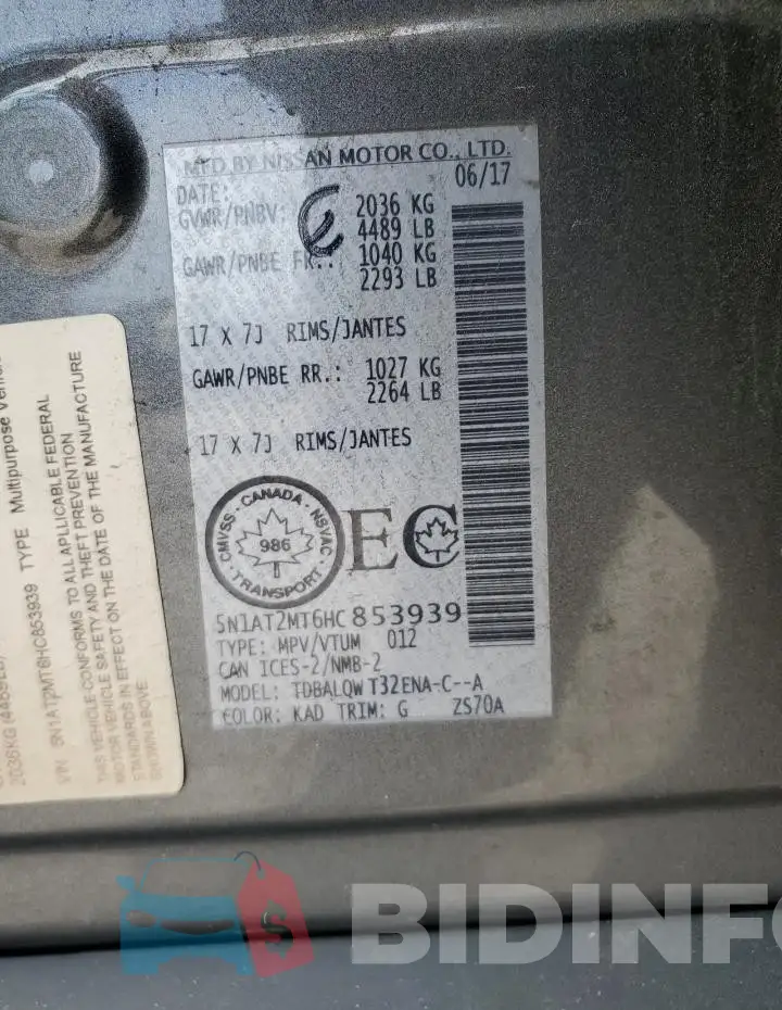 5N1AT2MT6HC853939 Photo# 13