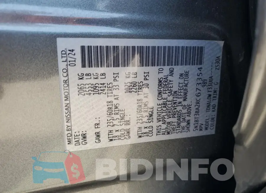 5N1BT3BA2RC673354 Photo# 13