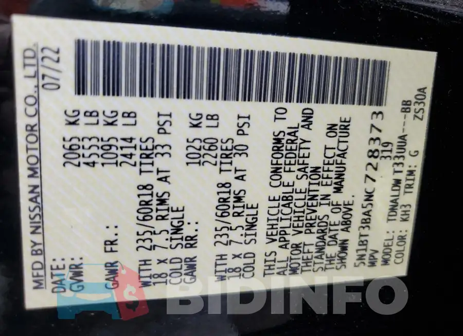 5N1BT3BA5NC728373 Photo# 13