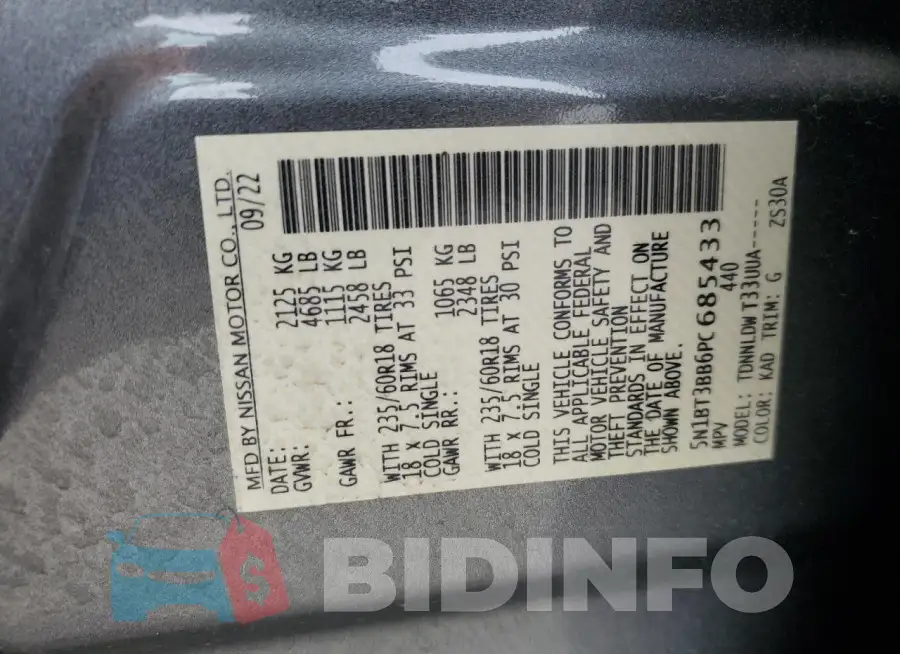 5N1BT3BB6PC685433 Photo# 13