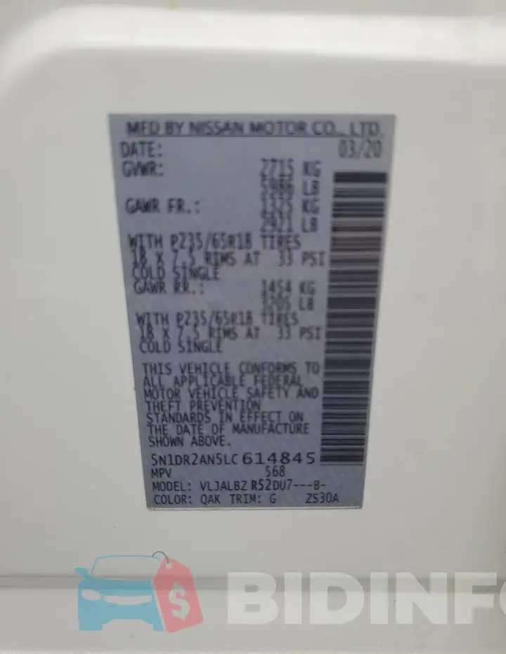 5N1DR2AN5LC614845 Photo# 13