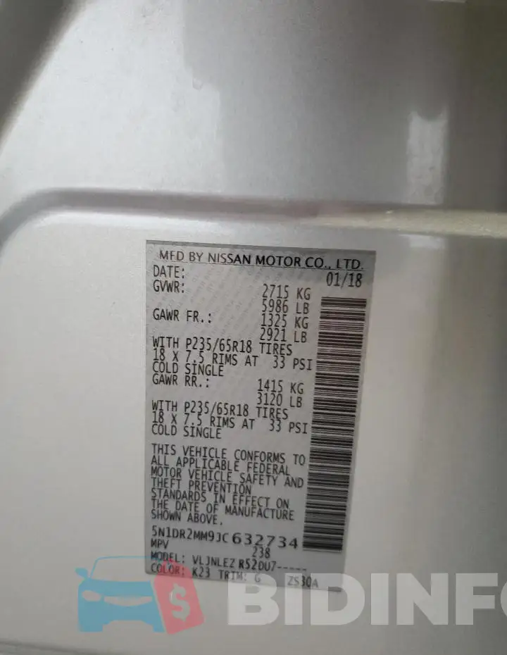 5N1DR2MM9JC632734 Photo# 13