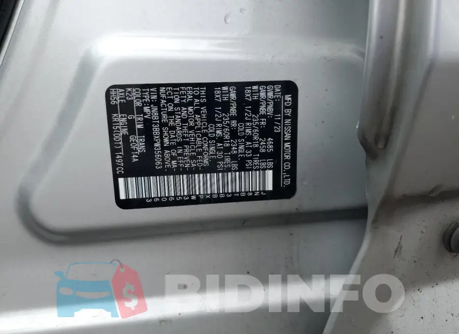 JN8BT3BBXPW356063 Photo# 13