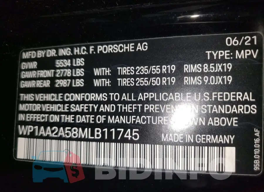 WP1AA2A58MLB11745 Photo# 12