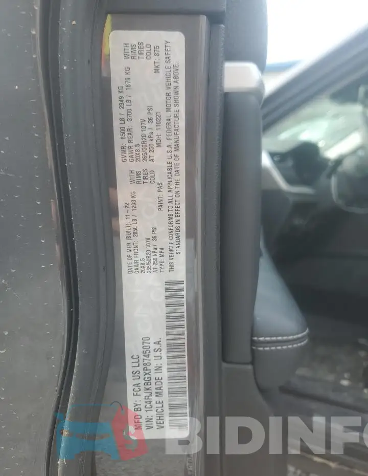 1C4RJKBGXP8745070 Photo# 13