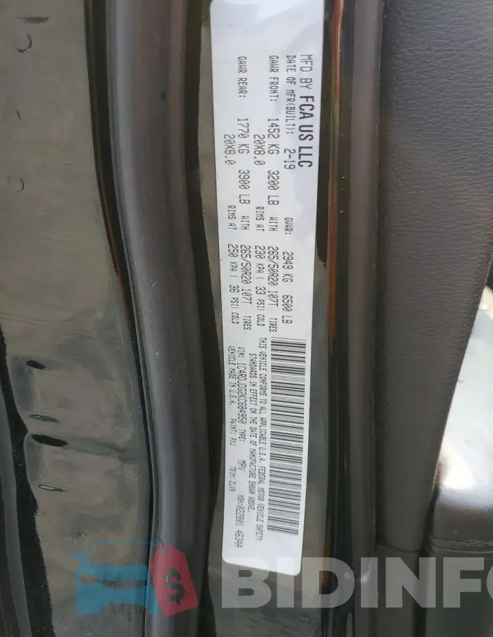 1C4RDJDG2KC684950 Photo# 13