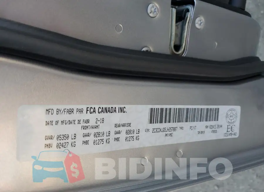 2C3CDXJG5JH257887 Photo# 13