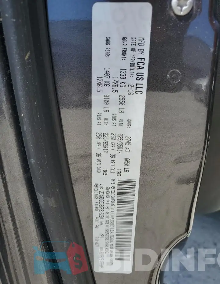 2C4RDGEG3GR310220 Photo# 13