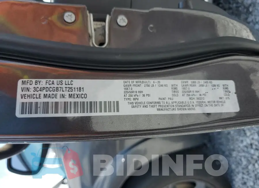 3C4PDCGB7LT251181 Photo# 13