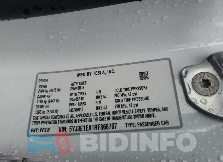 5YJ3E1EA1RF868707 Photo# 13