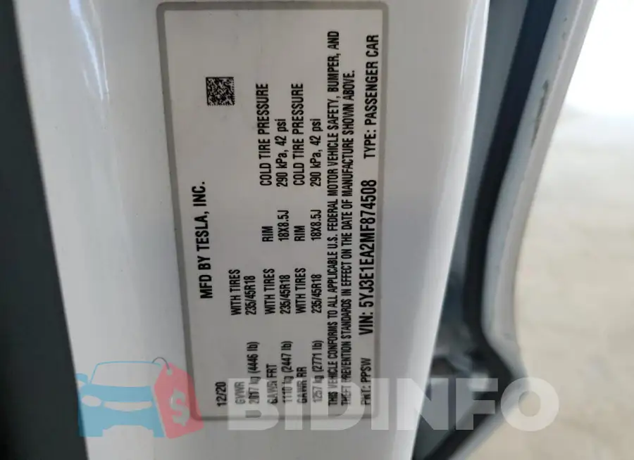 5YJ3E1EA2MF874508 Photo# 12