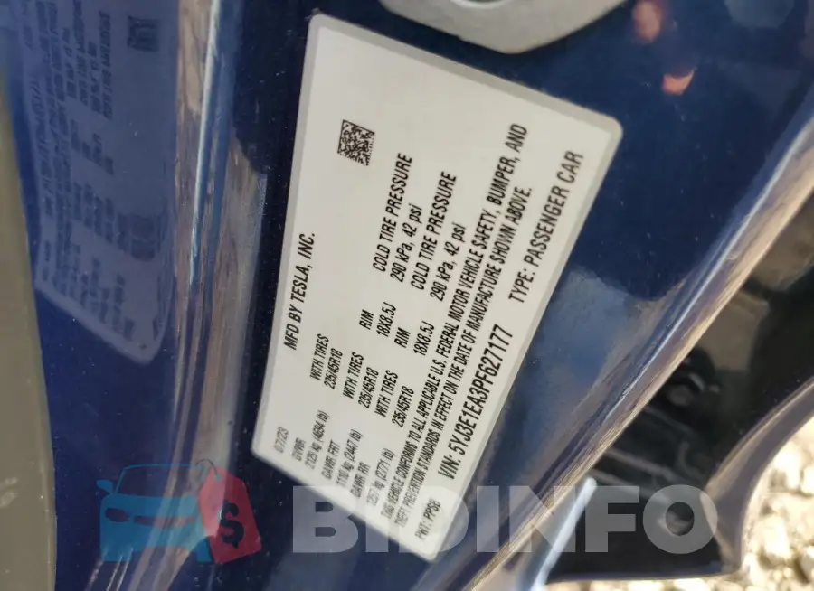 5YJ3E1EA3PF627177 Photo# 12