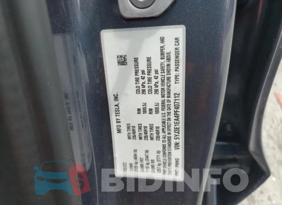 5YJ3E1EA4PF407112 Photo# 12