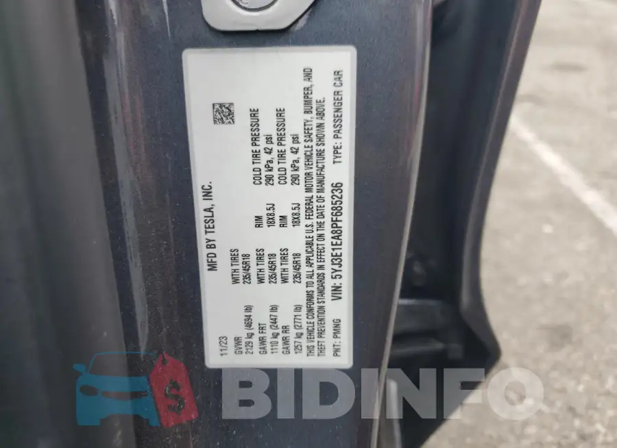 5YJ3E1EA8PF685236 Photo# 12