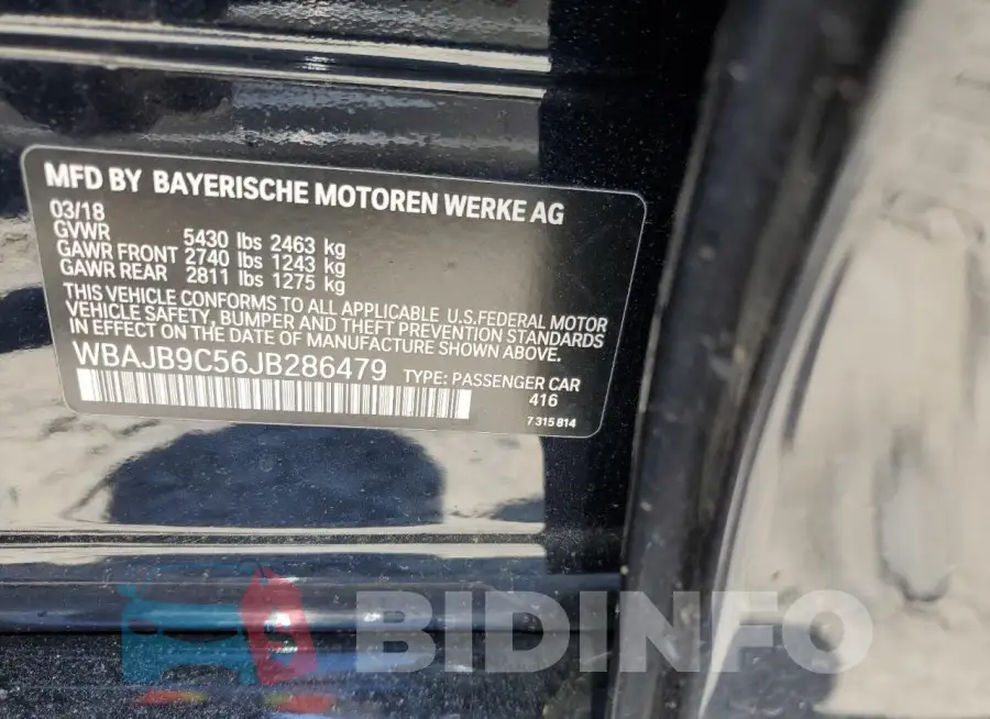 WBAJB9C56JB286479 Photo# 12