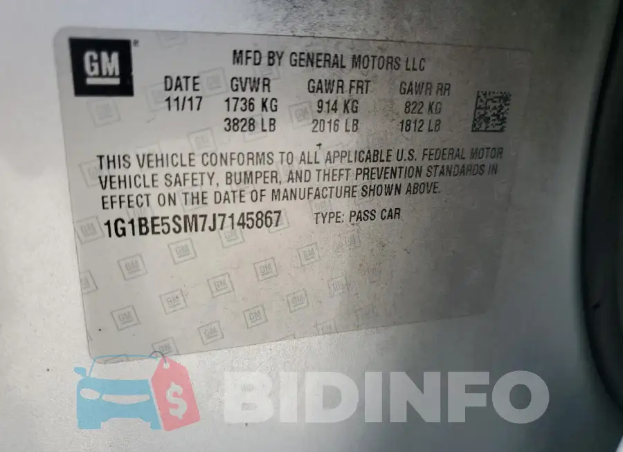 1G1BE5SM7J7145867 Photo# 12