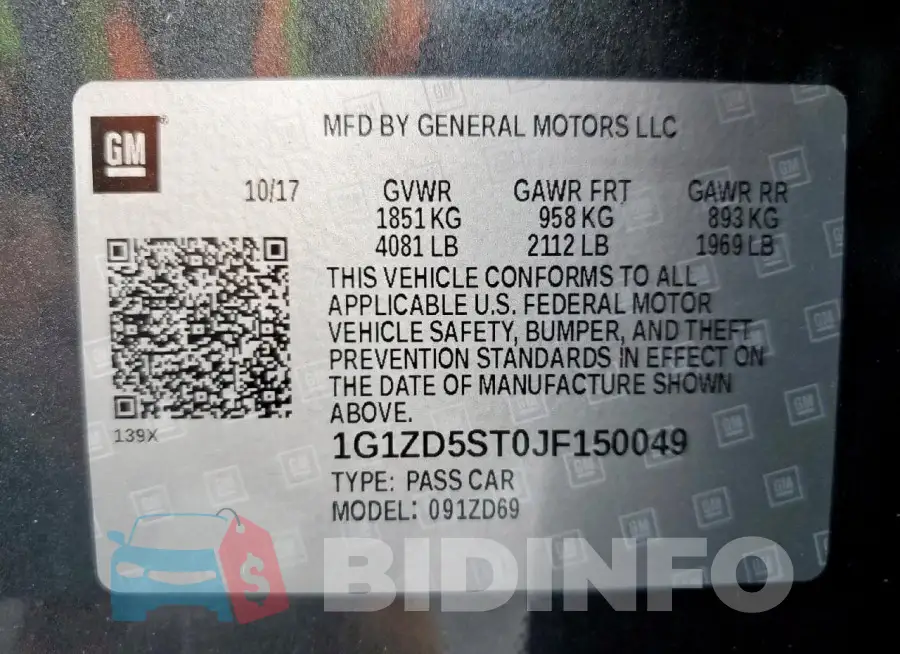 1G1ZD5ST0JF150049 Photo# 12