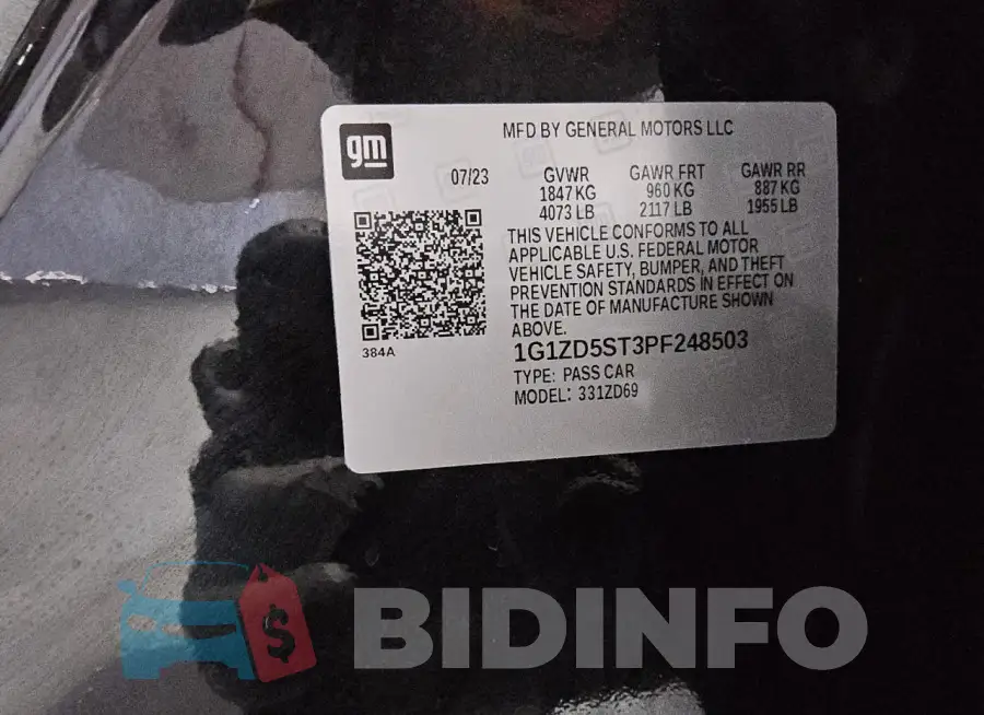 1G1ZD5ST3PF248503 Photo# 12