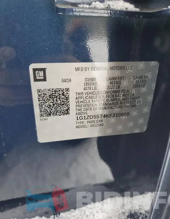 1G1ZD5ST4KF210609 Photo# 13