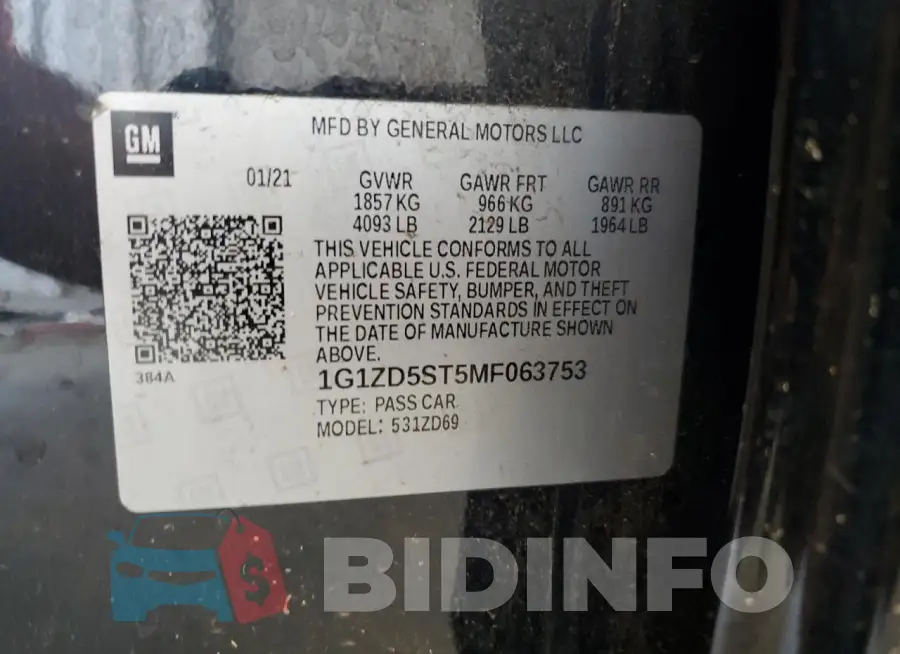 1G1ZD5ST5MF063753 Photo# 12