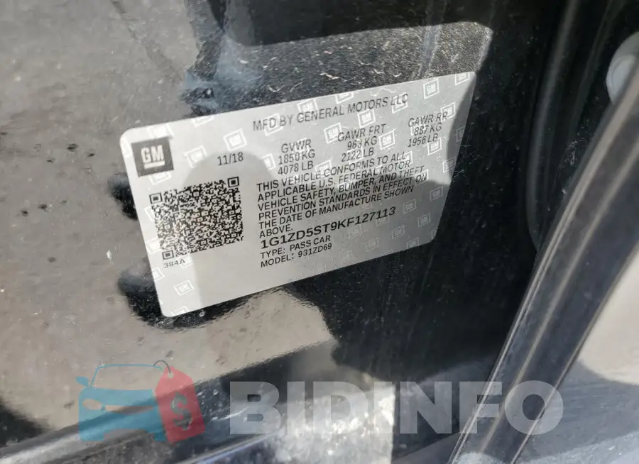 1G1ZD5ST9KF127113 Photo# 12