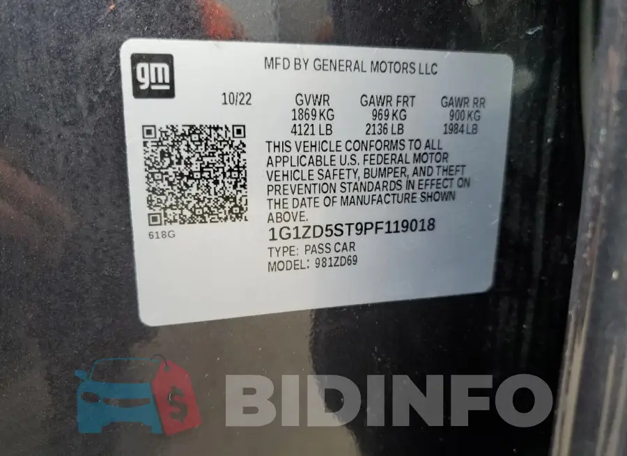 1G1ZD5ST9PF119018 Photo# 13