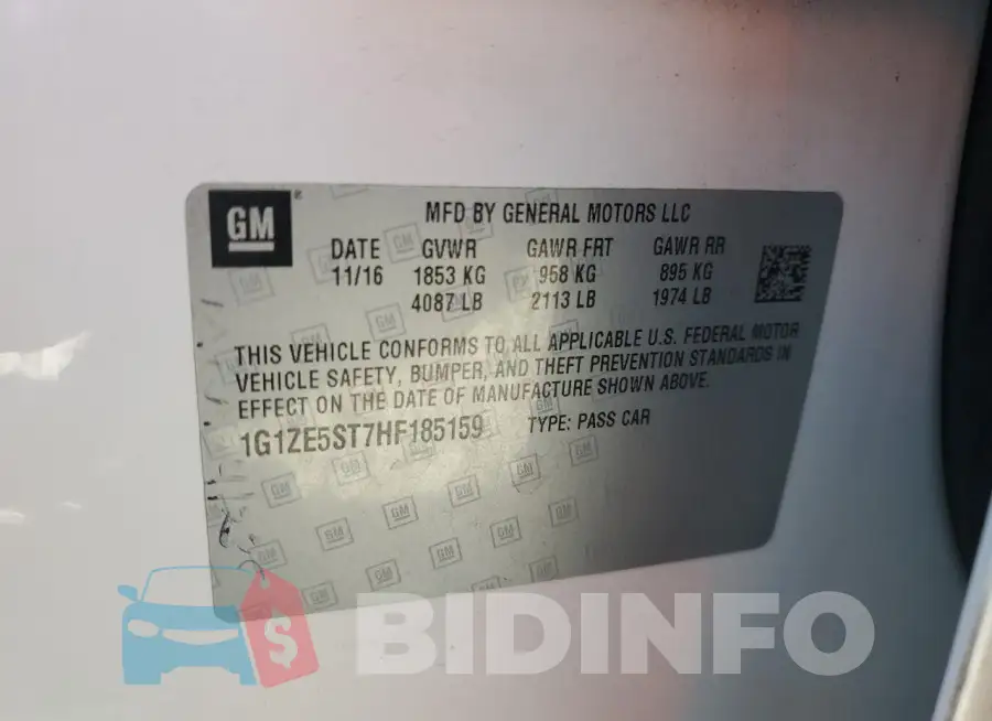 1G1ZE5ST7HF185159 Photo# 12