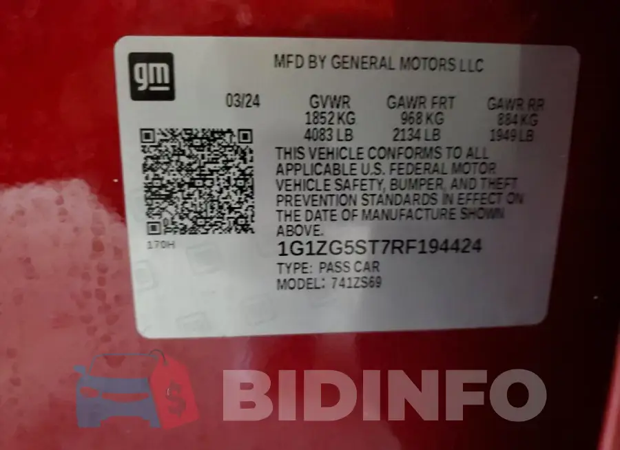 1G1ZG5ST7RF194424 Photo# 12