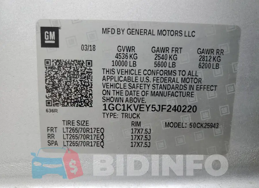 1GC1KVEY5JF240220 Photo# 12