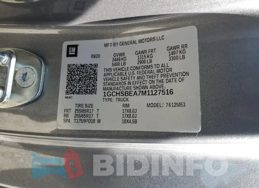 1GCHSBEA7M1127516 Photo# 12
