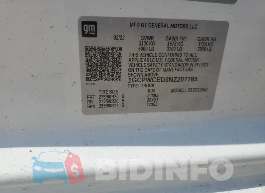 1GCPWCED3NZ207785 Photo# 12