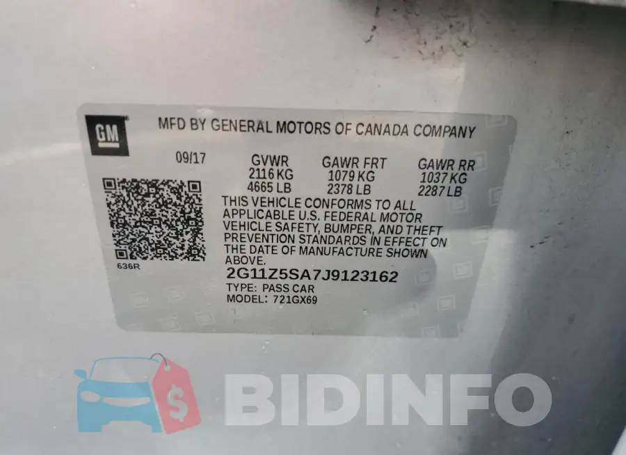 2G11Z5SA7J9123162 Photo# 12