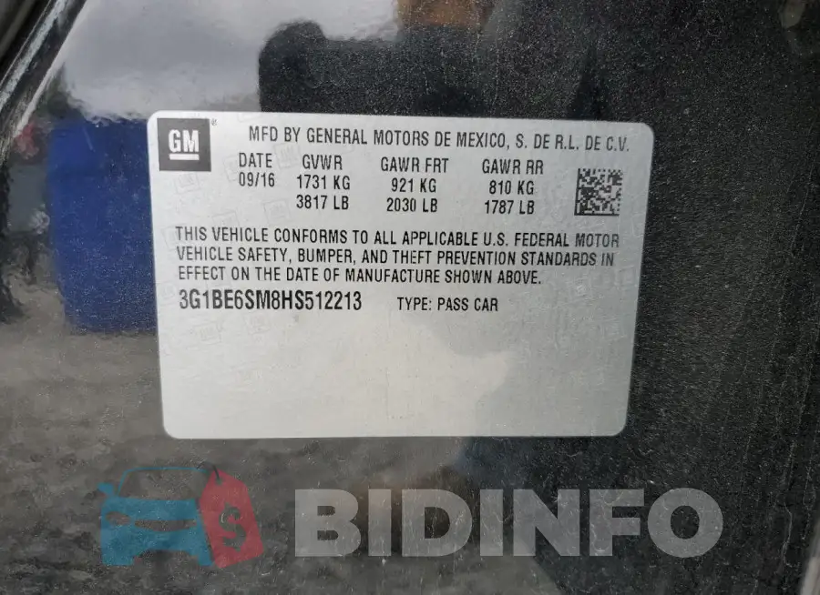 3G1BE6SM8HS512213 Photo# 12