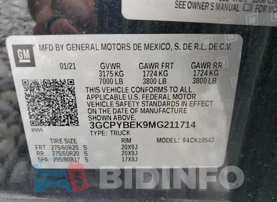 3GCPYBEK9MG211714 Photo# 12