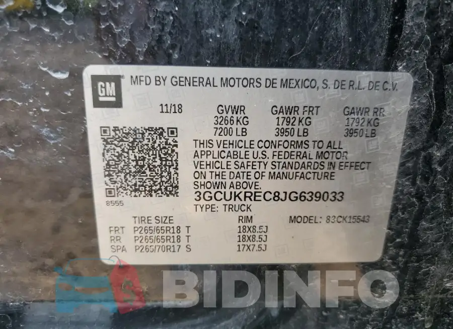 3GCUKREC8JG639033 Photo# 12