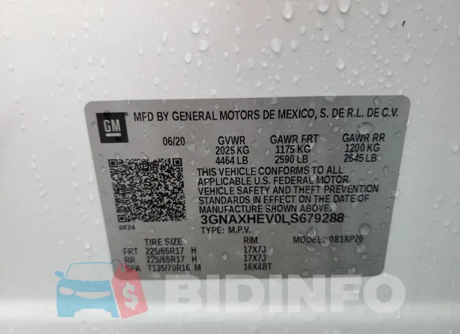 3GNAXHEV0LS679288 Photo# 14