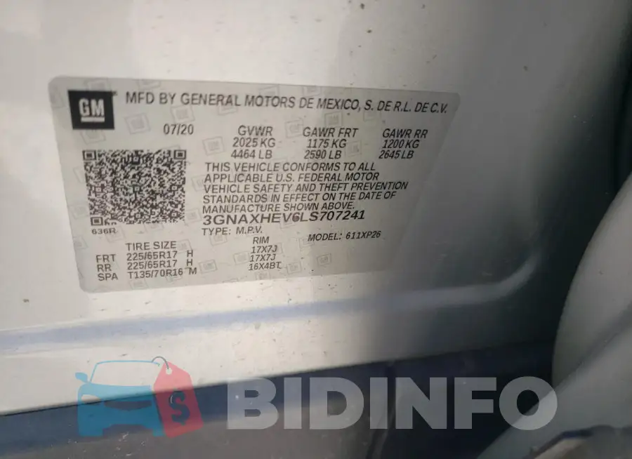 3GNAXHEV6LS707241 Photo# 13