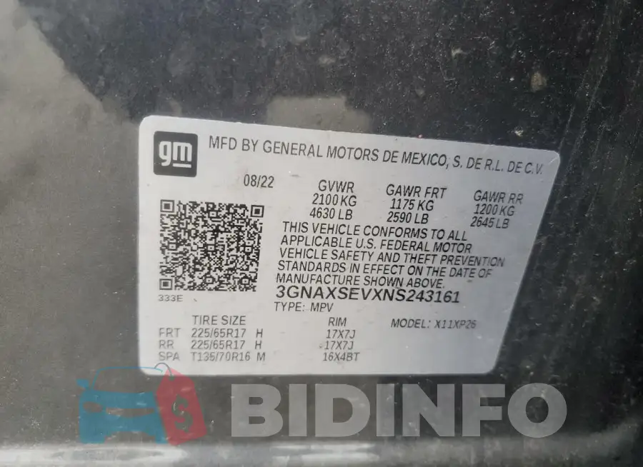 3GNAXSEVXNS243161 Photo# 14