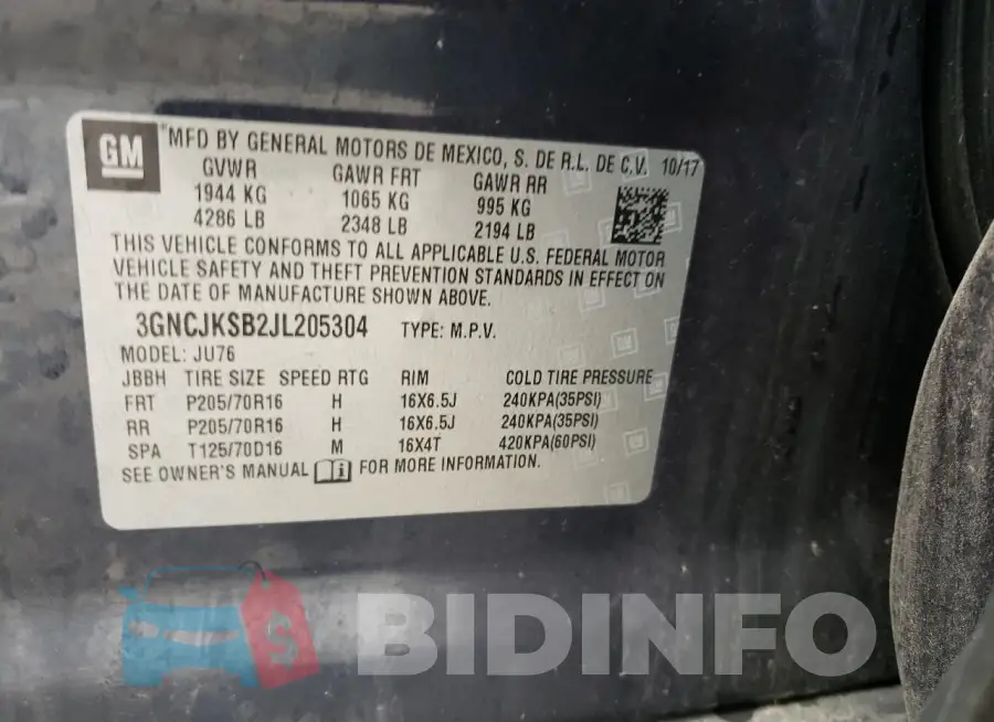 3GNCJKSB2JL205304 Photo# 13