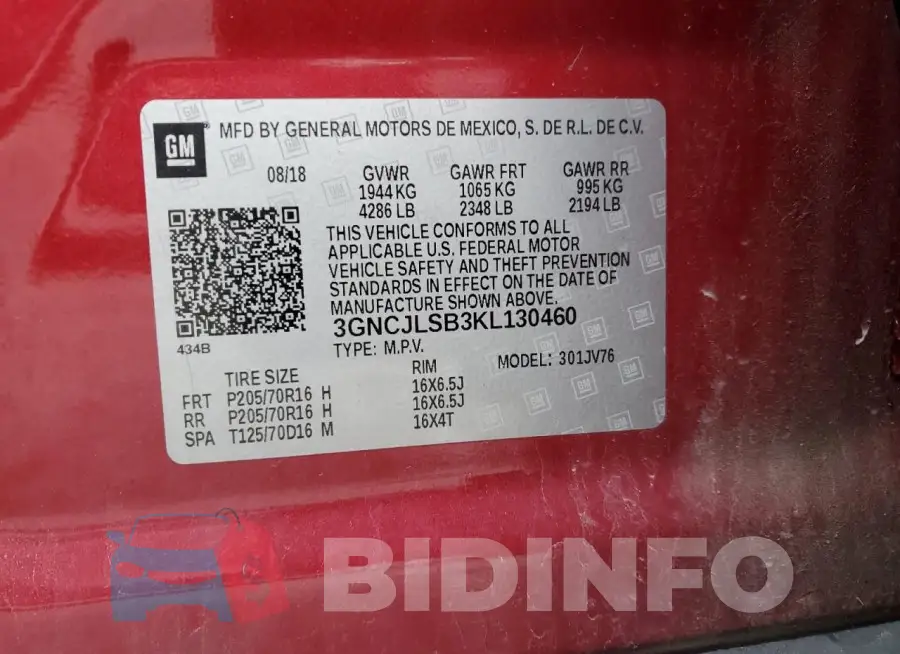 3GNCJLSB3KL130460 Photo# 12