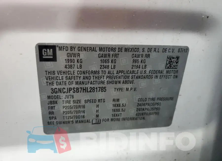 3GNCJPSB7HL281785 Photo# 14