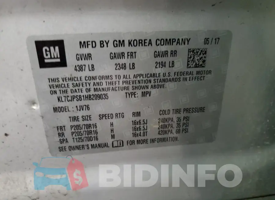 KL7CJPSB1HB209035 Photo# 14