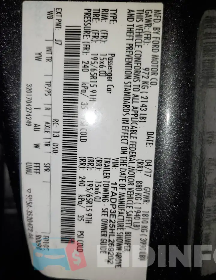 1FADP3E25HL269202 Photo# 13