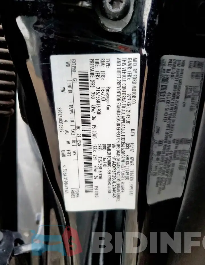 1FADP3F29JL204048 Photo# 13