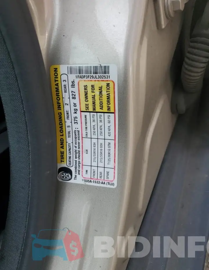 1FADP3F29JL302531 Photo# 12