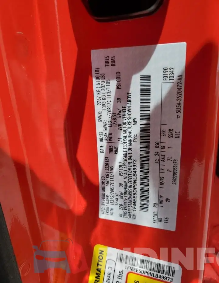 1FMEE5DP9NLB49973 Photo# 13