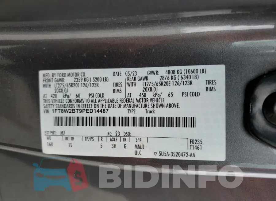 1FT8W2BT9PED14487 Photo# 13