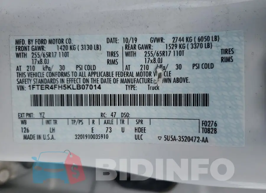 1FTER4FH5KLB07014 Photo# 13