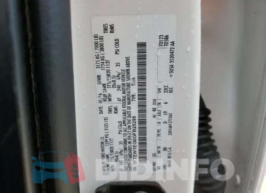 1FTEW1EG0GFB25295 Photo# 13